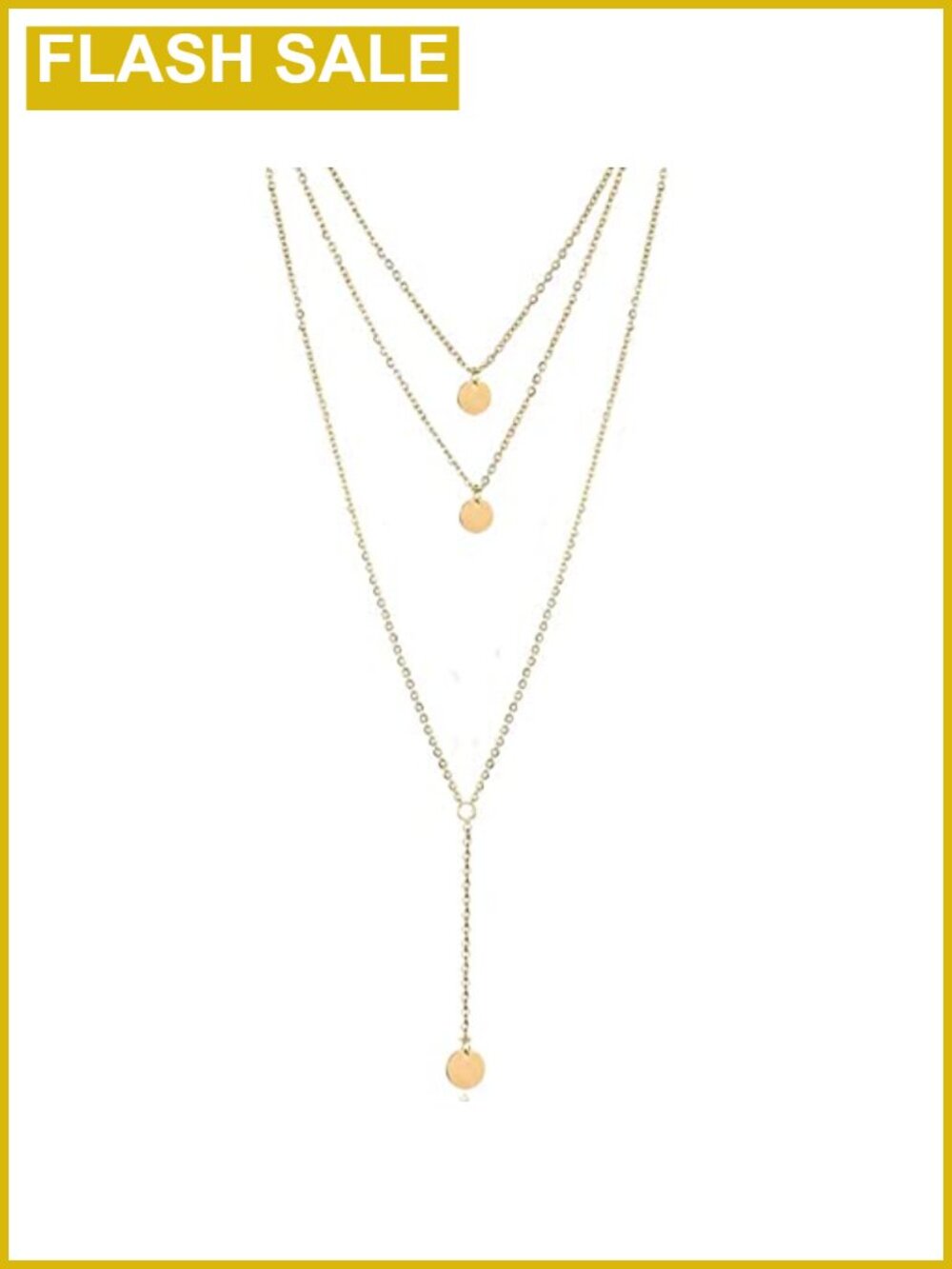 Layered Long Necklace Coin Pendant Chain Charm Necklace for Women